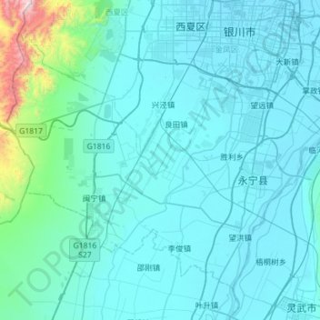 永宁县 topographic map, elevation, terrain
