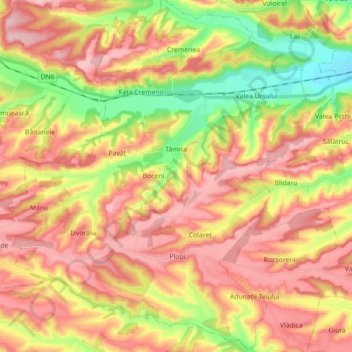 Tâmna topographic map, elevation, terrain