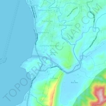 Bacukiki Barat topographic map, elevation, terrain