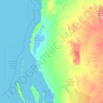 Shire Of Carnarvon topographic map, elevation, terrain