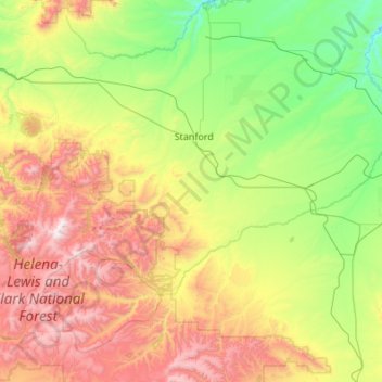 Judith Basin County topographic map, elevation, terrain