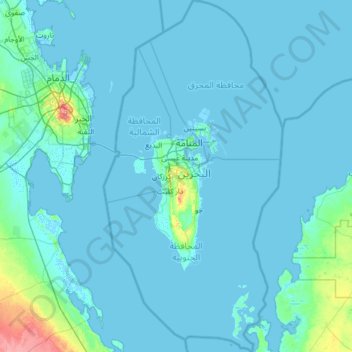 Bahrain topographic map, elevation, terrain