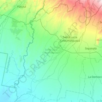 Santa Lucía Cotzumalguapa topographic map, elevation, terrain