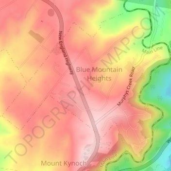Blue Mountain Heights topographic map, elevation, terrain