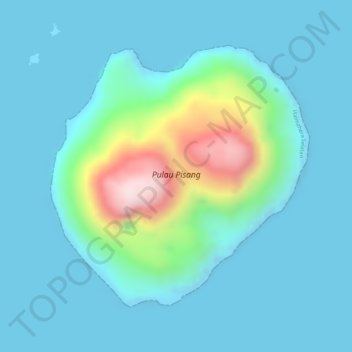 Pulau Pisang topographic map, elevation, terrain