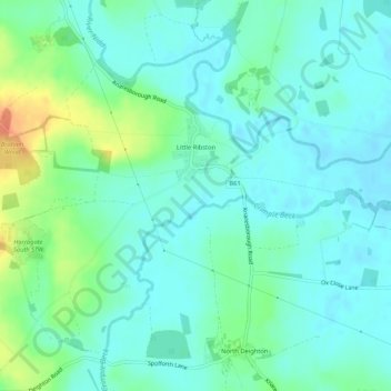 Little Ribston topographic map, elevation, terrain