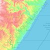 Hibiscus Coast Local Municipality topographic map, elevation, terrain