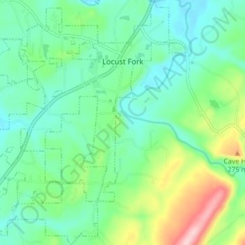 Locust Fork topographic map, elevation, terrain