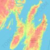 Avalon Peninsula topographic map, elevation, terrain