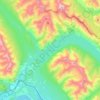 Lake Minnewanka topographic map, elevation, terrain
