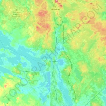 Lempäälä topographic map, elevation, terrain