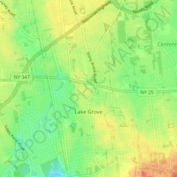 Village of Lake Grove topographic map, elevation, terrain