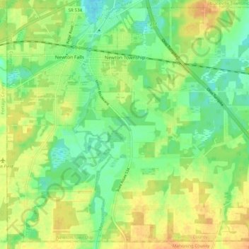 Newton Township topographic map, elevation, terrain