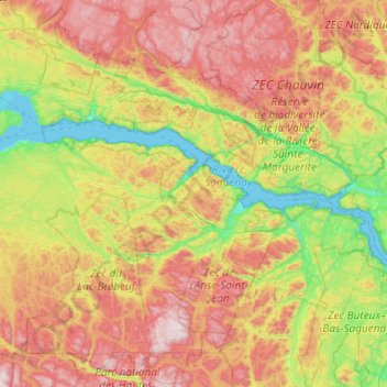 Parc national du Fjord-du-Saguenay topographic map, elevation, terrain