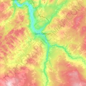 Saint-Georges topographic map, elevation, terrain