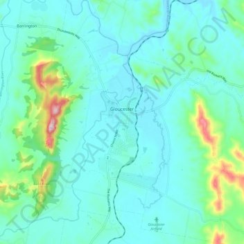 Gloucester topographic map, elevation, terrain
