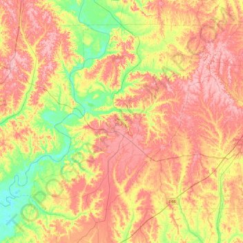 Monroe County topographic map, elevation, terrain
