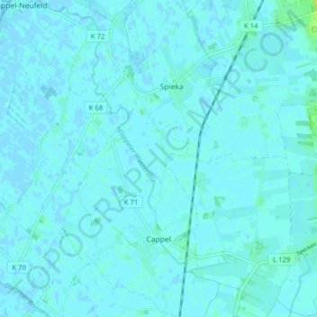 Cappel topographic map, elevation, terrain