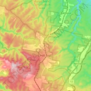 Hill Top topographic map, elevation, terrain