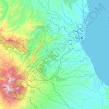 Sinjai topographic map, elevation, terrain