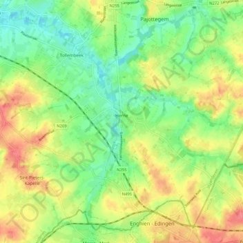 Herne topographic map, elevation, terrain