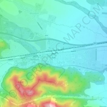 Svit topographic map, elevation, terrain