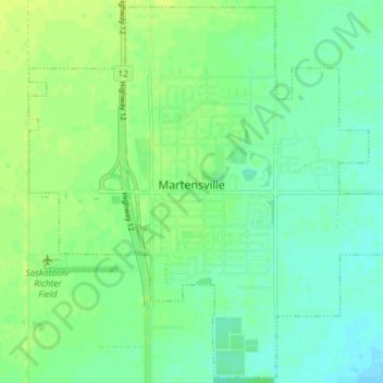 Martensville topographic map, elevation, terrain