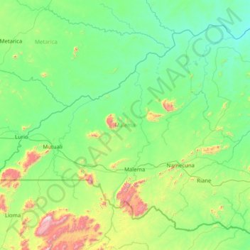 Malema topographic map, elevation, terrain