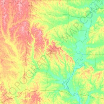 Choctaw County topographic map, elevation, terrain