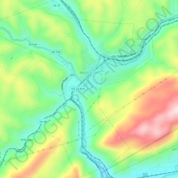 Appalachia topographic map, elevation, terrain