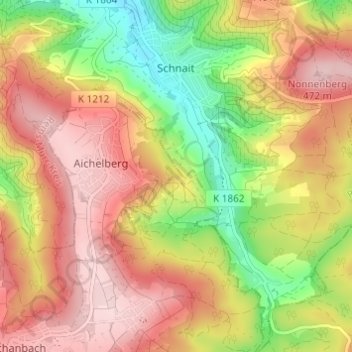 Schnait topographic map, elevation, terrain