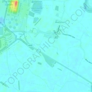 Drax topographic map, elevation, terrain