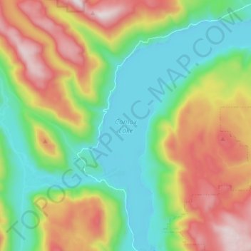 Comox Lake topographic map, elevation, terrain