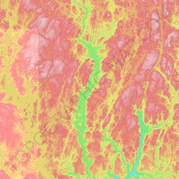 Réservoir Manic-3, Rivière Manicouagan topographic map, elevation, terrain
