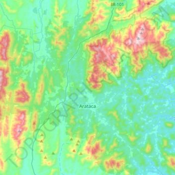 Arataca topographic map, elevation, terrain