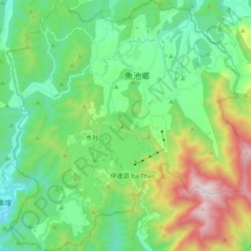 Yuchi topographic map, elevation, terrain