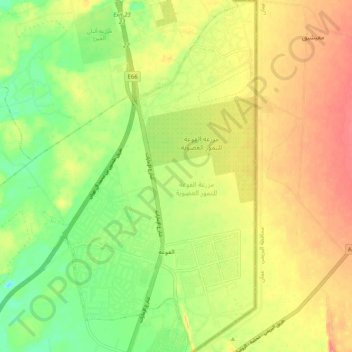Al Fou'ah topographic map, elevation, terrain