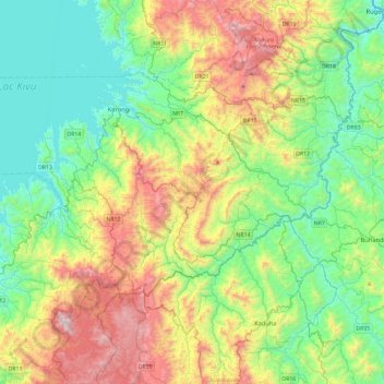 Karongi topographic map, elevation, terrain
