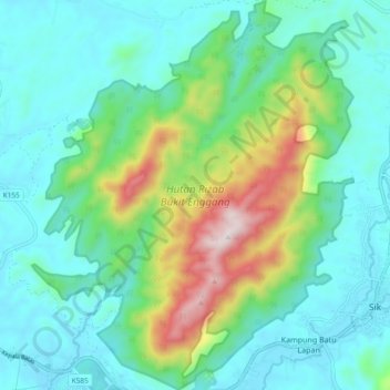 Hutan Rizab Bukit Enggang topographic map, elevation, terrain