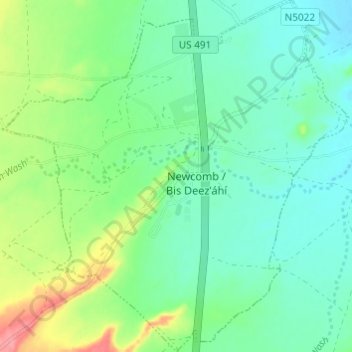 Newcomb topographic map, elevation, terrain