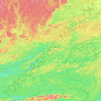 Sudbury topographic map, elevation, terrain