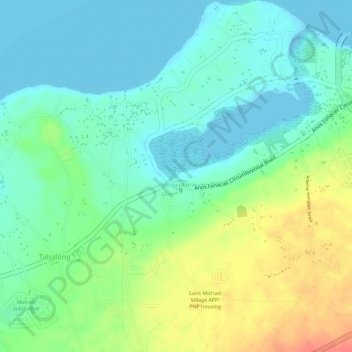 Songculan topographic map, elevation, terrain
