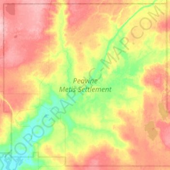 Peavine Metis Settlement topographic map, elevation, terrain