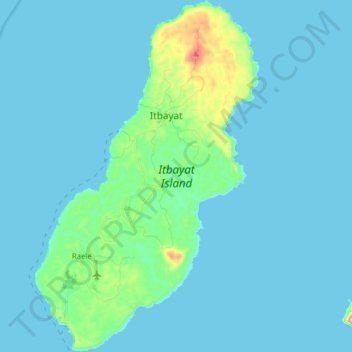 Itbayat topographic map, elevation, terrain