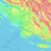 Šibenik-Knin County topographic map, elevation, terrain
