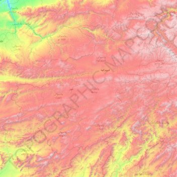 Ghor Province topographic map, elevation, terrain