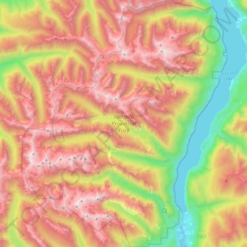 Valhalla Provincial Park topographic map, elevation, terrain