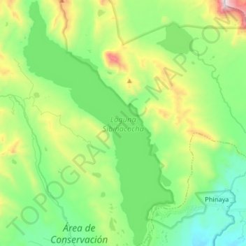 Laguna Sibinacocha topographic map, elevation, terrain