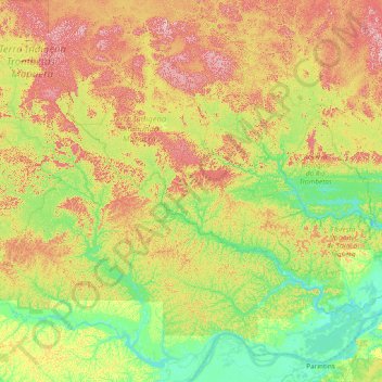 Urucará topographic map, elevation, terrain
