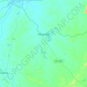 Forquilha topographic map, elevation, terrain